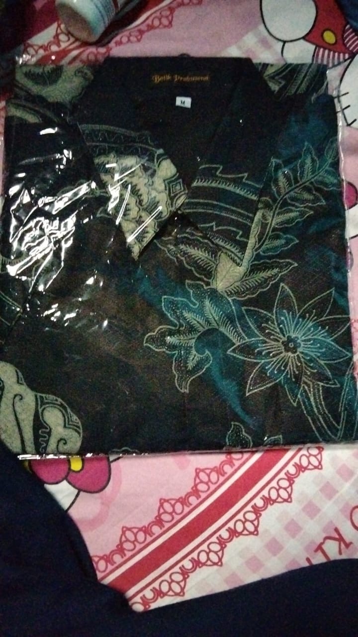 Motif Dobby Parang Peksi Dongker Kemeja Batik Pria Pendek Full Furing