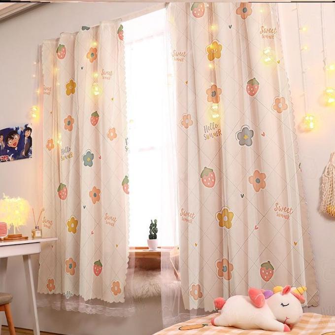 Gorden Jendela Motif Velcro Blackout Pintu Tirai Horden Kamar Anak