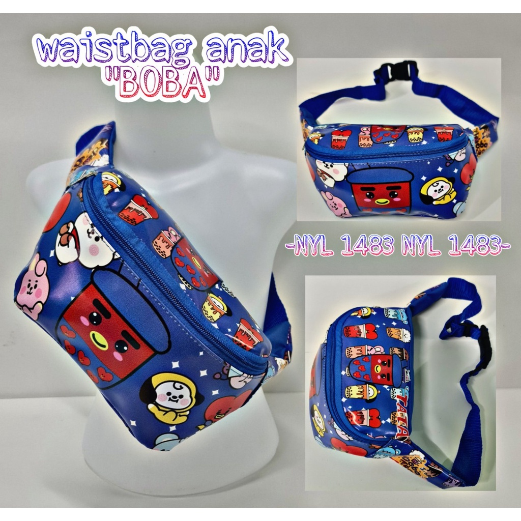 Waistbag Anak / Tas Pinggang Anak / Tas Selempang Anak Karakter Kartun Dan Super Hero