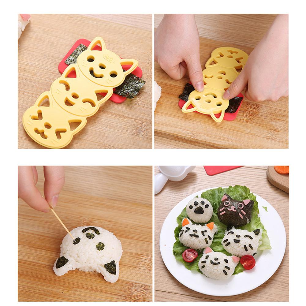 Solighter Cetakan Nasi Sushi DIY Lucu Kucing Kelinci Kotak Makan Dekorasi Sandwich Maker