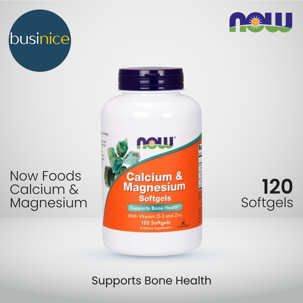 Now Foods Calcium &amp; Magnesium Support Bone Health 120 Softgels