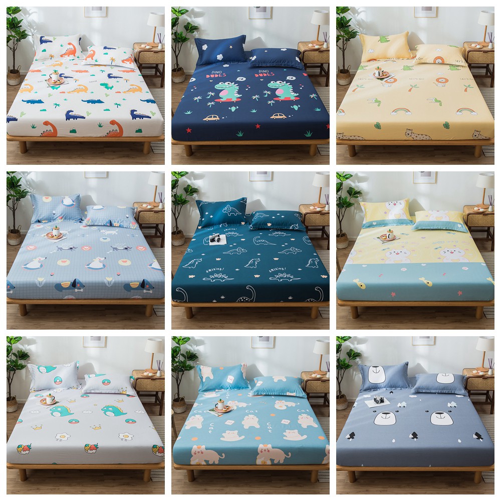 Sprei Selimut Sarung Bantal  Bahan Katun Motif Kartun 