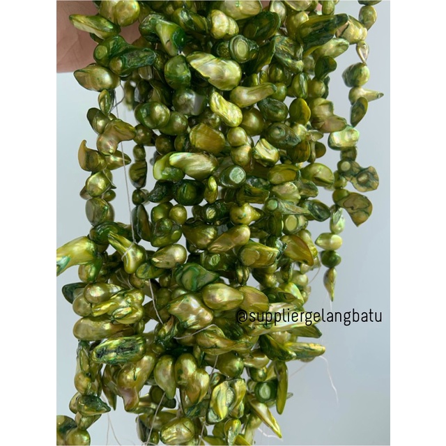 kerikil KERANG KESHI YELLOW tetes OVAL fresh water shell BAROK Kuning