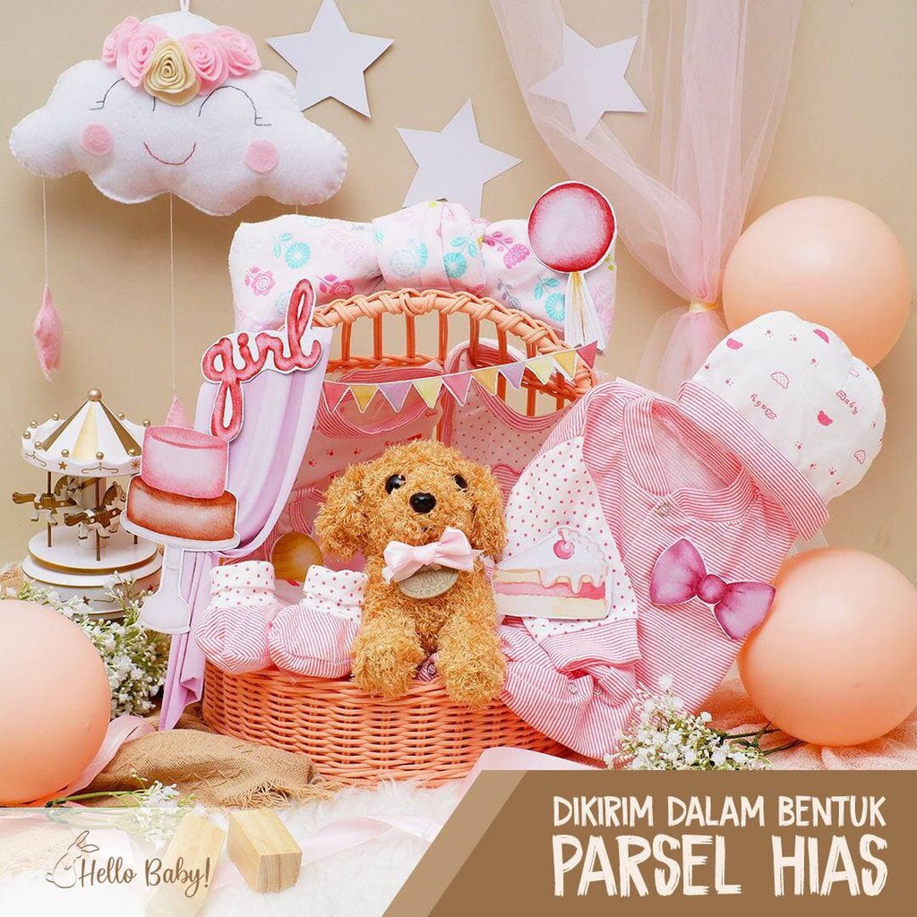 BARU AHP006 Girls 12 in 1 Parcel Hias Premium Hello Baby Hampers Gift 0-3 months