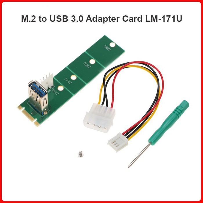 NGFF M2 to USB 3.0 Adapter Card Converter Driver-free 5Gb/s Expansion Card LM-171U