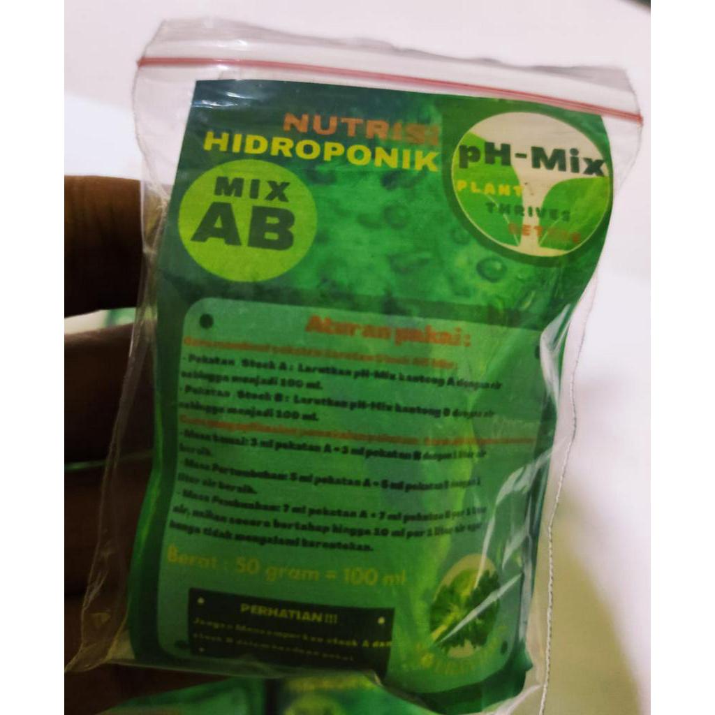 Pupuk Nutrisi Hidroponik SAYURAN DAUN AB mix 50gram - 100ml ( Untuk 20 Liter Air )