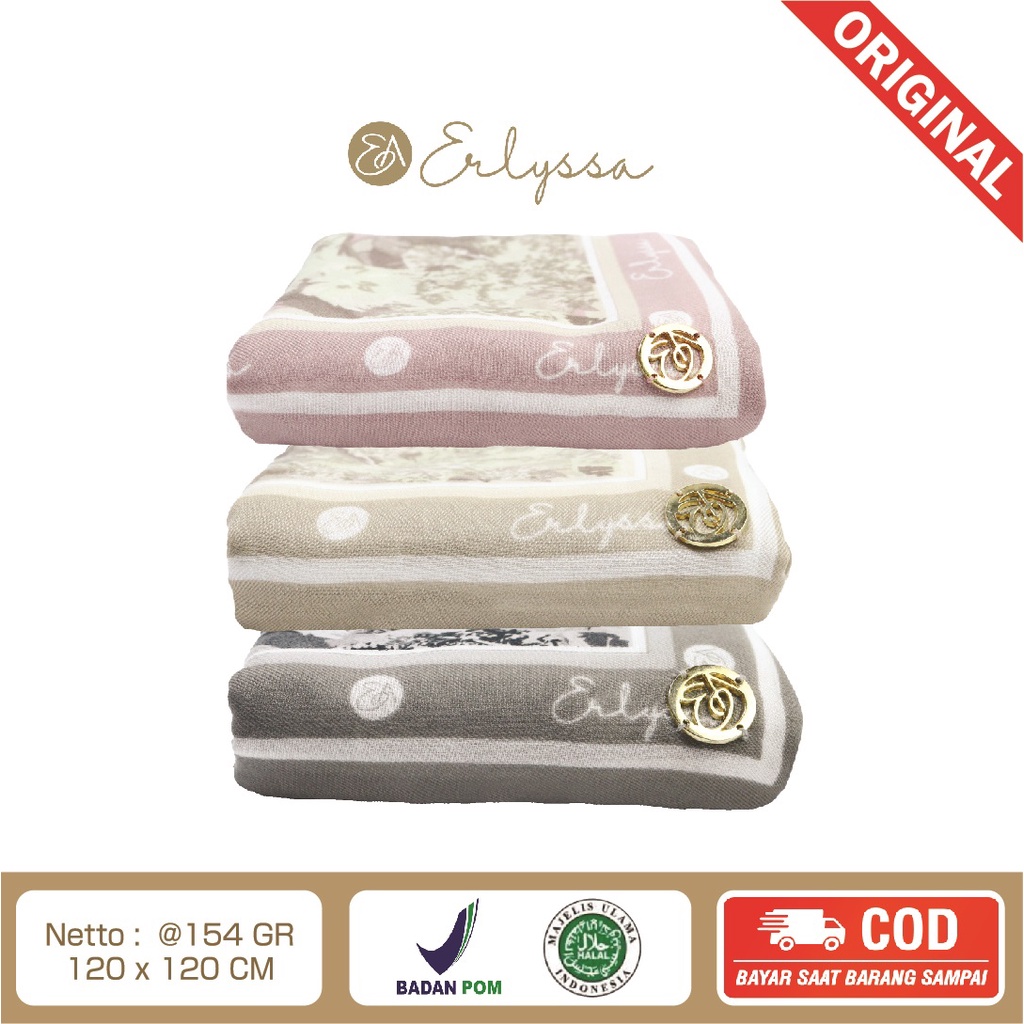 Scarf Hijab Erlyssa Holy Journey Luxury Original Scraft Segi Empat Premium Berl