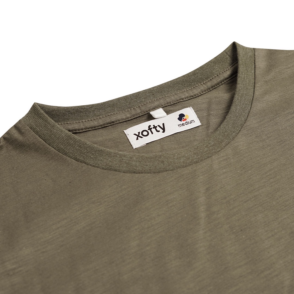 Xofty Kaos Mono Pocket O-Neck T-shirt Cotton 30s Slub Army