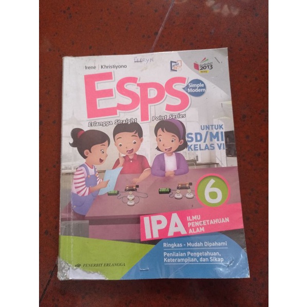buku pelajaran bacaan sd primary kelas 6 esps b.indo ipa ppkn revisi erlangga