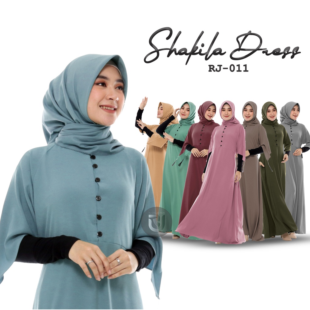 Gamis Shakila Premium Dress Kekinian Kode RJ-011 by RJ Collection
