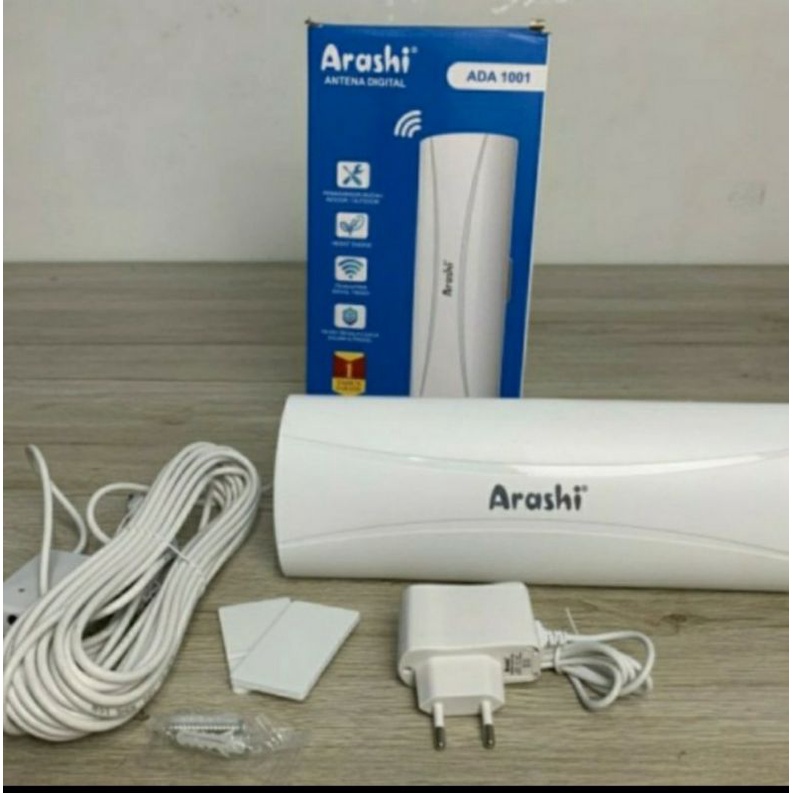 antena TV DIGITAL ARASHI ADA 1001 - indoor outdoor - garansi 1th - free kabel 10 meter