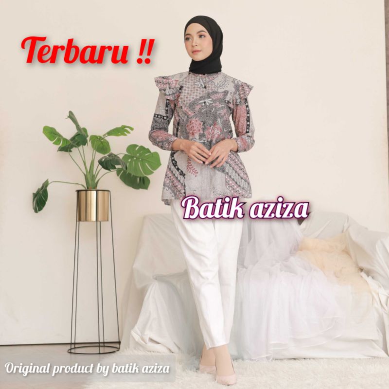 Blouse Batik Wanita Atasan batik Kancing Depan Busui Lengan Panjang motif RANUKUMOLO