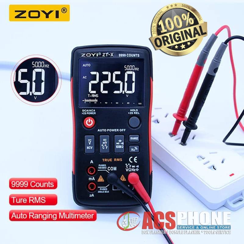 Jual ZOYI ZTX TrueRMS Digital Multimeter Button 9999 Counts Voltage Current Ohm Auto