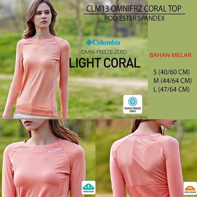  Kaos  olahraga wanita  lengan panjang branded  COLUMBIA 