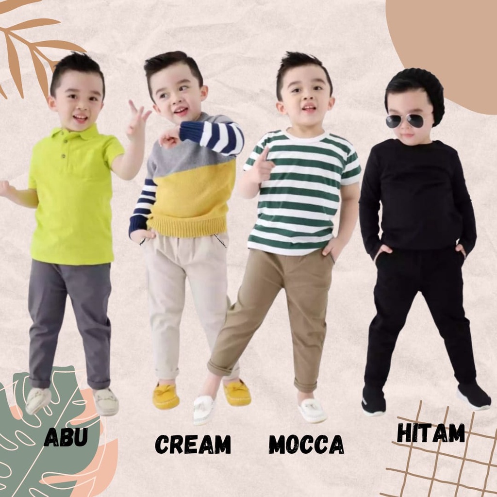 PREMIUM Celana Chino Panjang Anak Laki laki chinos slim fit pensil usia 1 2 3 4 5 6 7 8 9 10 11 12  tahun