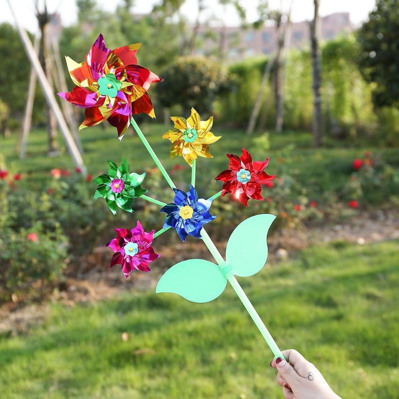 Mary 6roda Kartun Kincir Mainan Whirligig Wind Spinner Kincir Halaman Taman Dekorasi DIY Handmade Craft