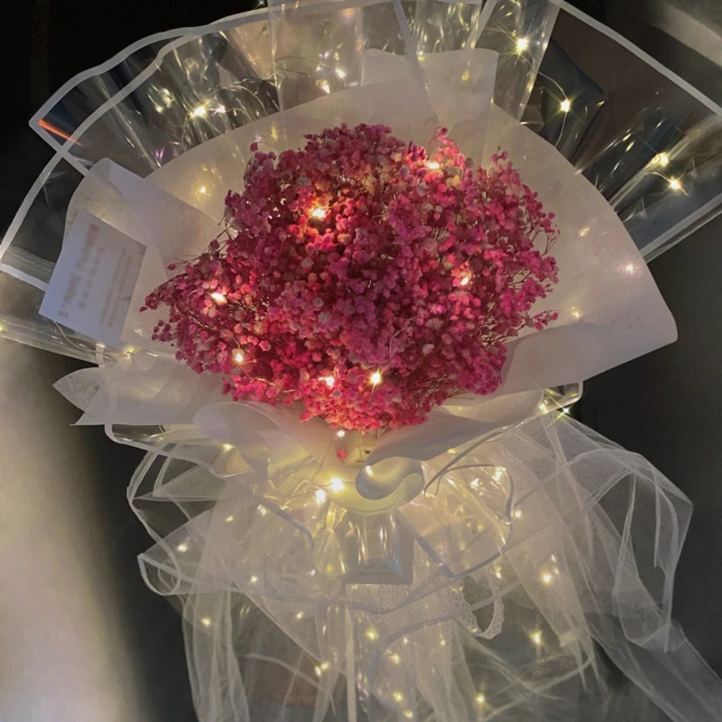 1Pc Transparent Luminous LED Light String Waterproof Flower DIY Bouquet Wrapping Paper / Valentine's Day