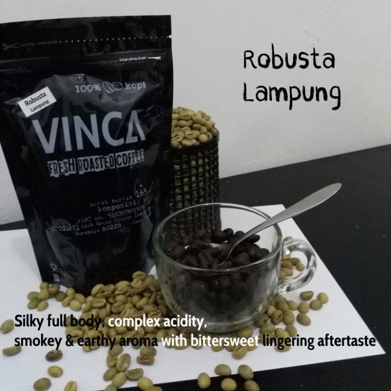 

Vinca kopi Robusta Lampung 820 gram (level roasting sesuai pesanan)