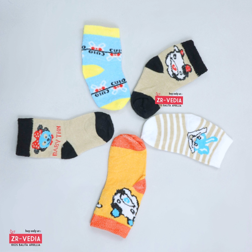 (ISI 3 PASANG) Kaos Kaki Bayi Polos Warna 0-12 Bulan / SNI New Born Month Baby Shock Sepatu Bayi Murah Kiosbalitaaprillia