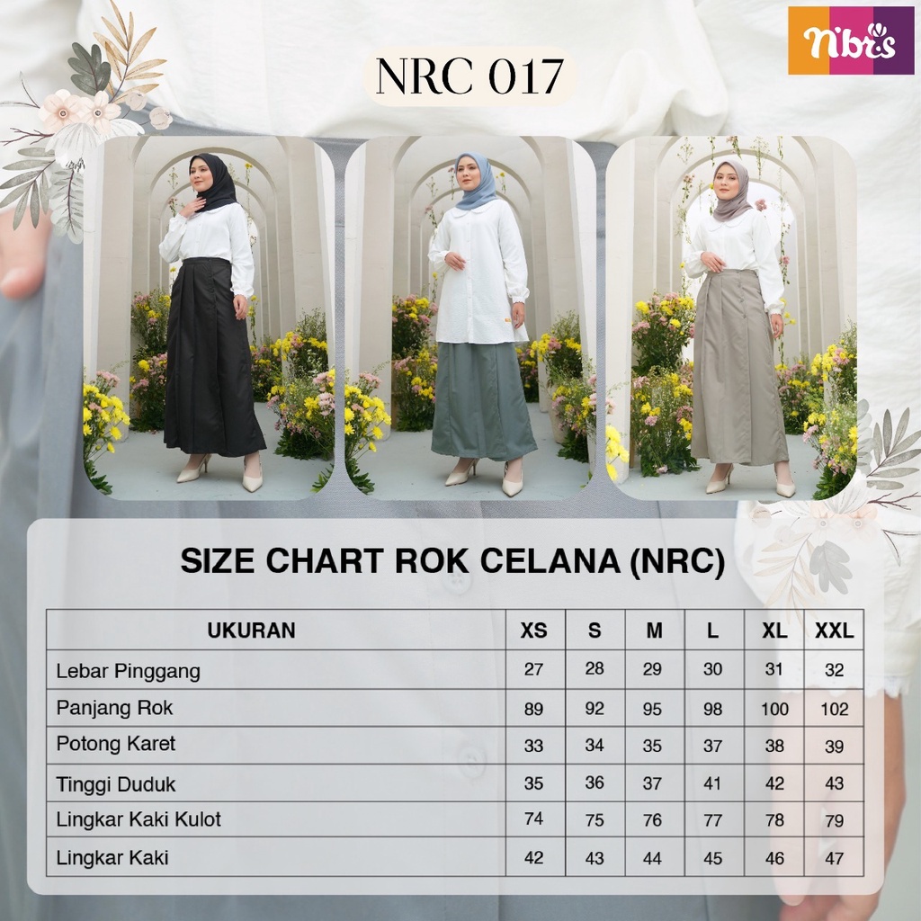 Nibras Rok Celana NRC 17 Bahan Toyobo Bawahan Wanita Simpel Modern by Nibras bisa COD