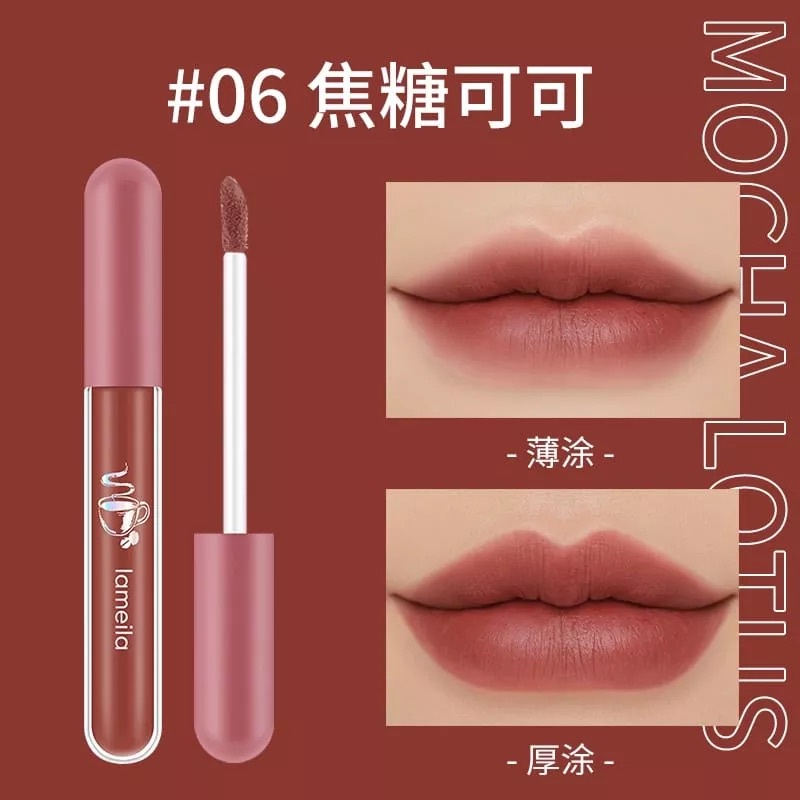 LAMEILA Lip Cream Mocha Lotus LM-1041 / LM 1041 / LM1041 Berkualitas Original Import Murah Rumah Cantik 354 Lipcream Lipgloss Lipstik