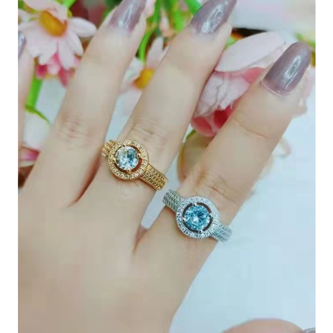 Cincin/liontin xuping mata full imitasi lapis emas perhiasan