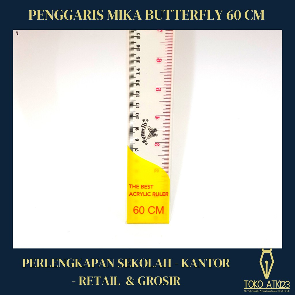 Penggaris Mika Plastik 60 cm Merk Butterfly