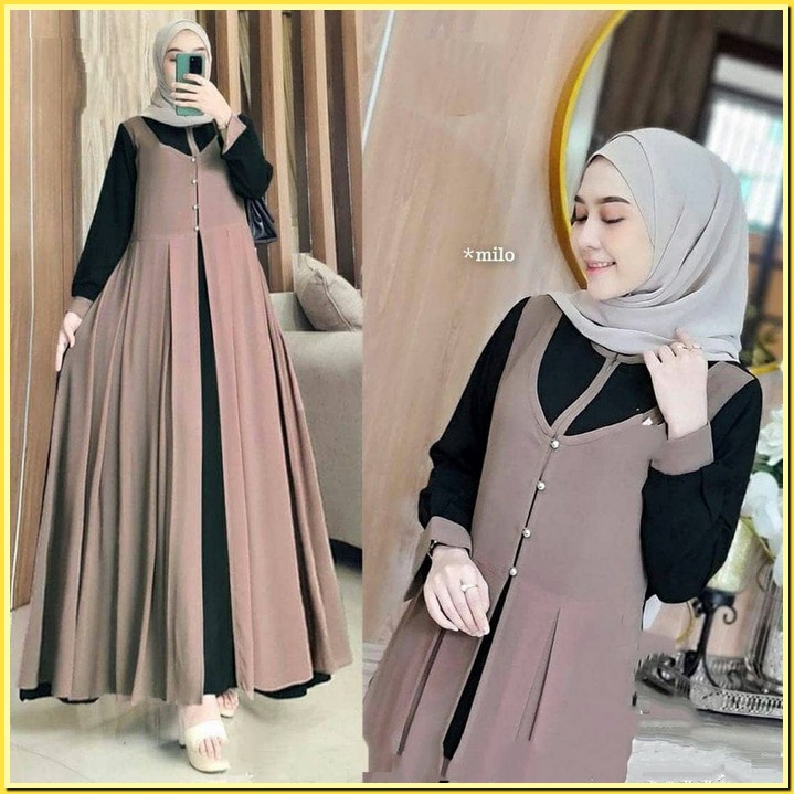 Baju Gamis Kekinian Terbaru Bju Lebaran 2022 Baju Gamis Wanita Murah Bj Buslim Wanita Fashion Muslim