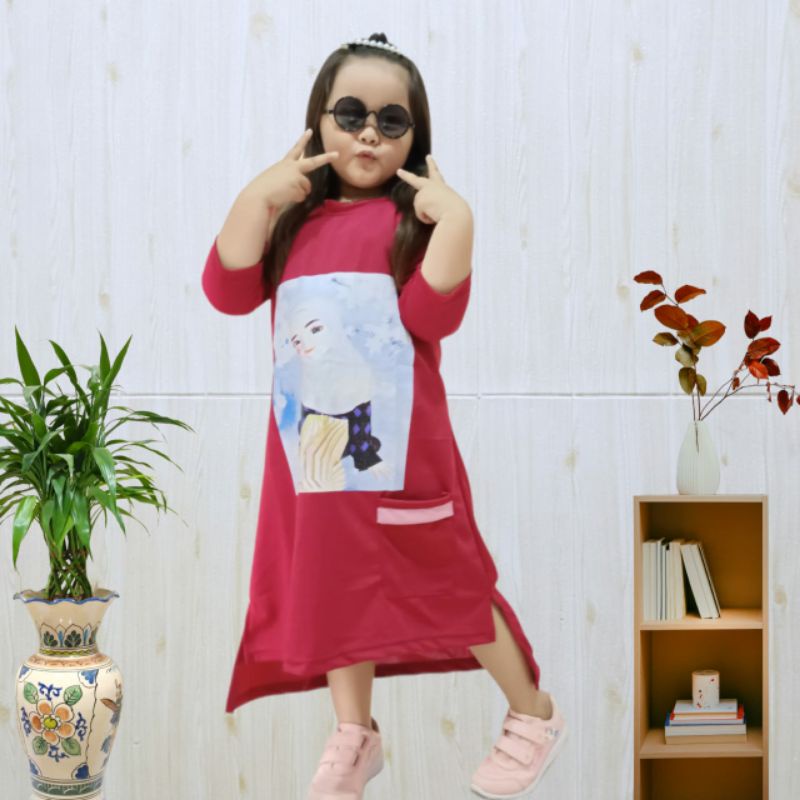 MIDI DRESS VIRALL BAHAN VOXY PRINTT RANDOM