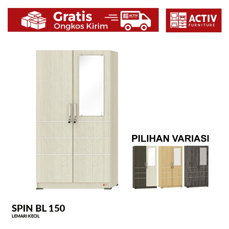 Activ Lemari Pakaian Kecil Minimalis / Almari Baju Serbaguna 2 Pintu