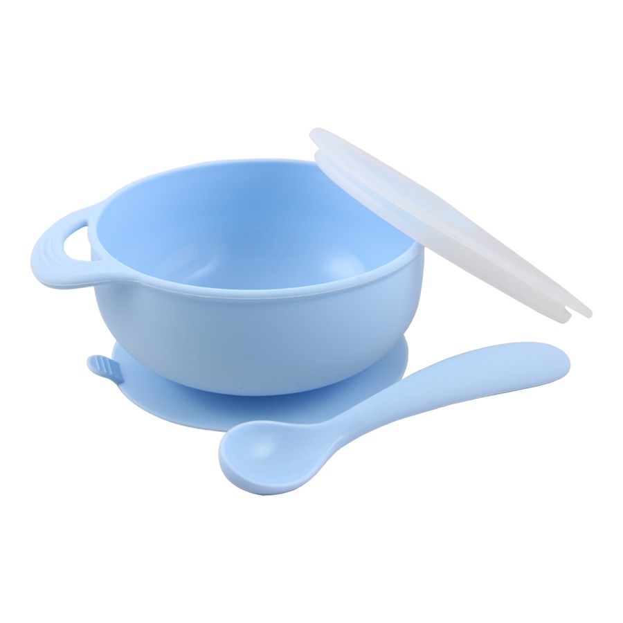 Babyqlo Mangkok Makan Bayi / Silicone Bowl &amp; Spoon Set Bq8010