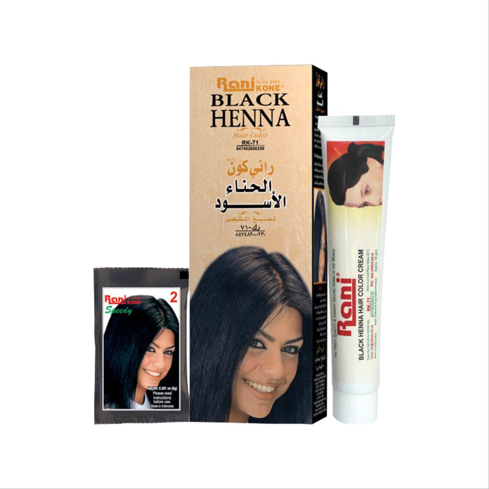 Cat Rambut RANI KONE Black Henna 1.76oz + 1.69oz
