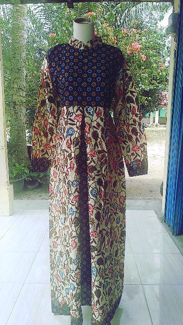 Gamis Batik Pias Daun Warna Size Standar Dan Jumbo Bahan Katun Mataram Primisima