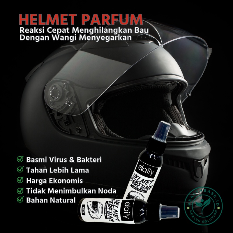 Healthbase.id Spray Helm Parfum 100 ml Penghilang Bau Apek Parfum Helm Motor Cairan Anti Bakteri dan Bebas Virus dengan Wangi Menyegarkan Termurah Bisa Untuk Jaket Sepatu kaos kaki Hijab Cocok yang biasa Gojek