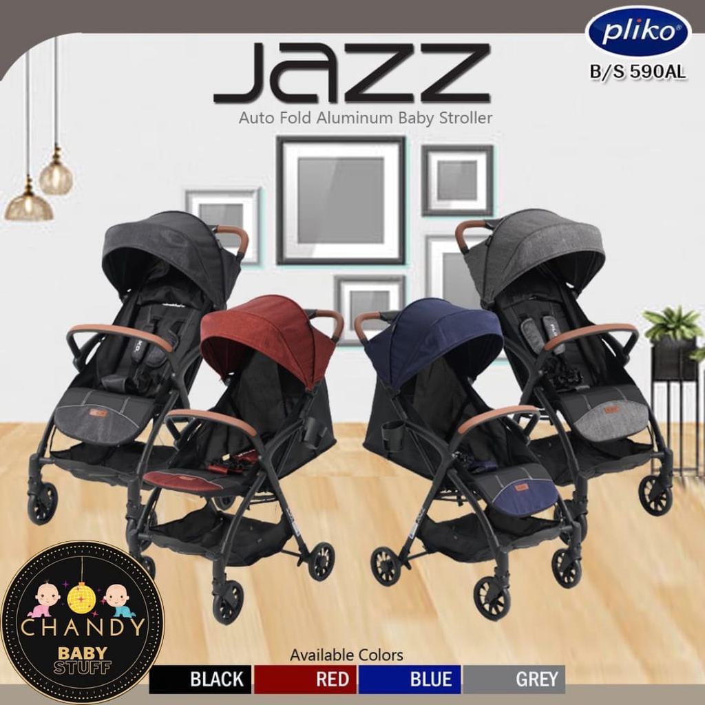 STROLLER BABY PLIKO JAZZ BS 590AL AUTO FOLD BISA LIPAT OTOMATIS CABIN SIZE