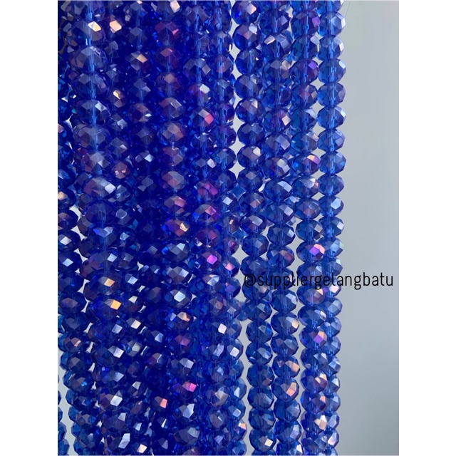 Crystal Ceko 6mm BLUE QUARTZ metallic biru kuarsa metal kristal import