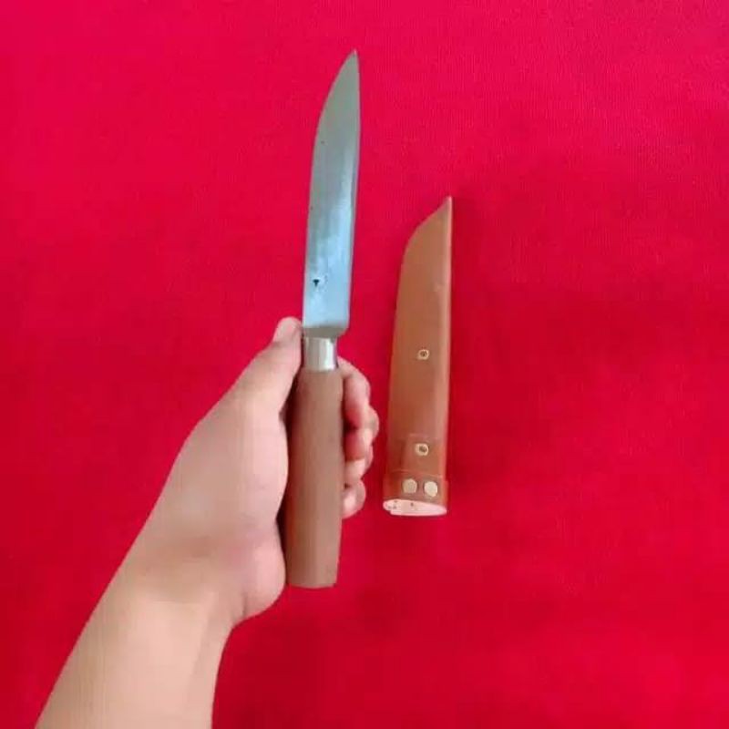 Pisau baja asli/Pisau durian/Pisau garpu daging bahan per asli banten