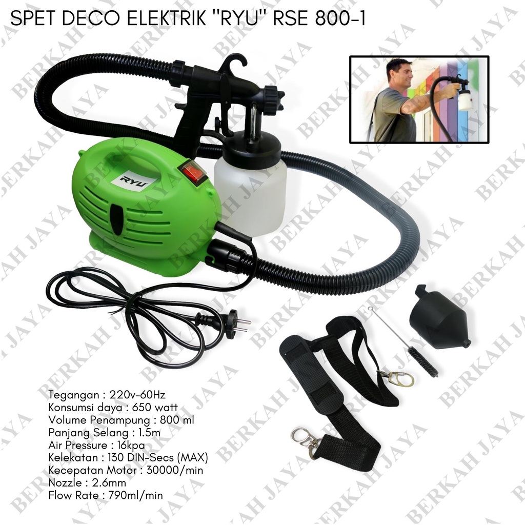 RYU power Spray Gun Electric RSE 800-1/ Spet Deco Semprotan Cat Elektrik 3 Mode