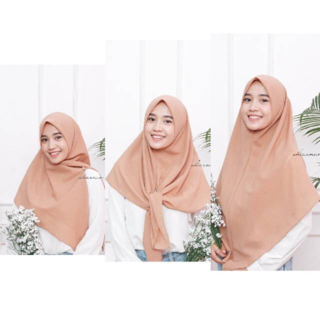 hijab instan zipper 120x120 + free pouch
