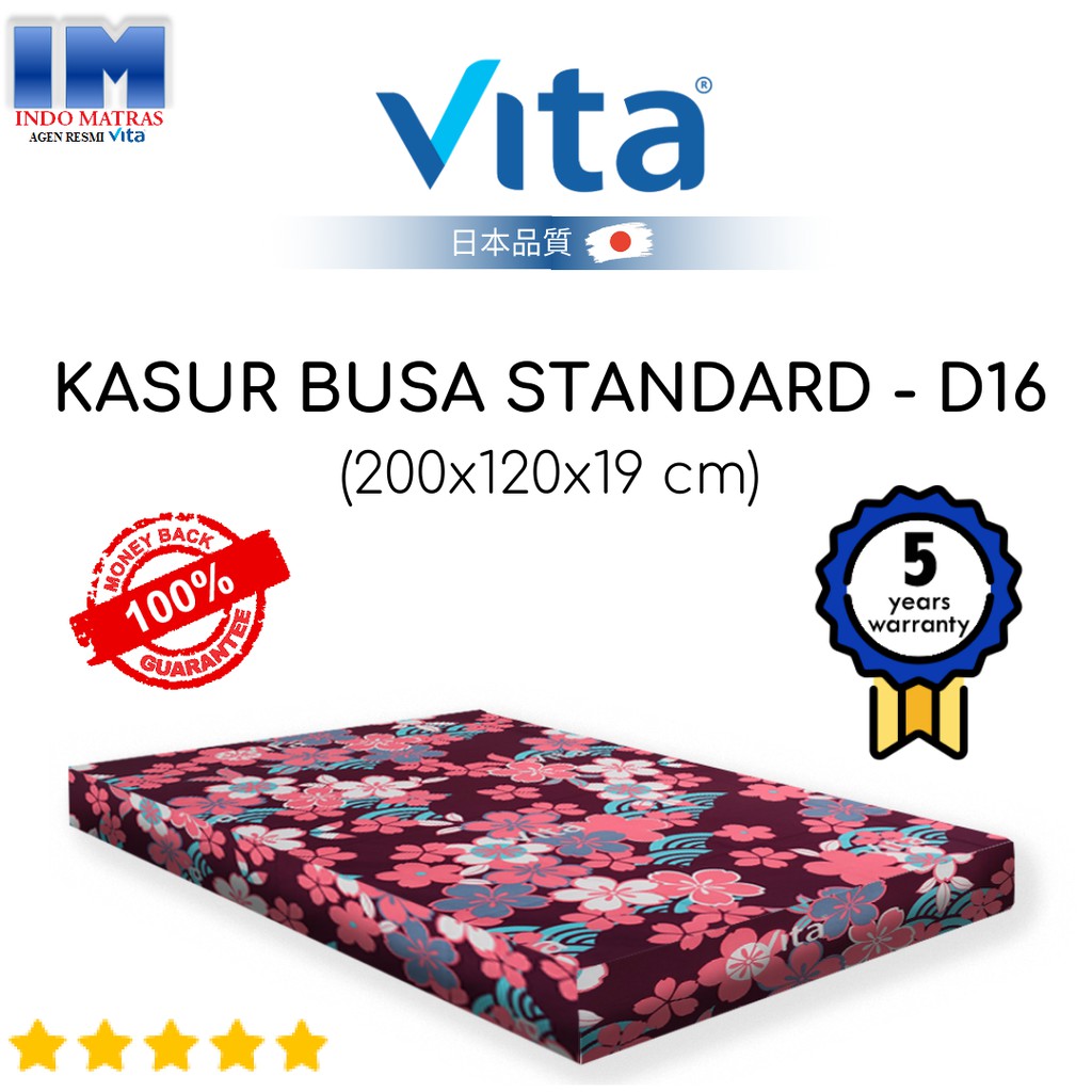KASUR TIDUR BUSA STANDARD DOUBLE 200x120x19 MERK VITA PRODUK INOAC