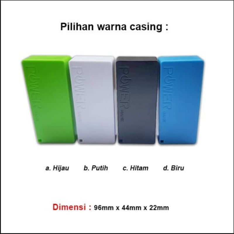 casing powerbank 2 baterai autput  batero 1850 powerbank