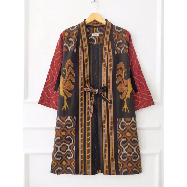 Outer tenun wanita ethnik outer tenun wanita kinanti baju tenun jepara blazer tenun atasan wanita fa
