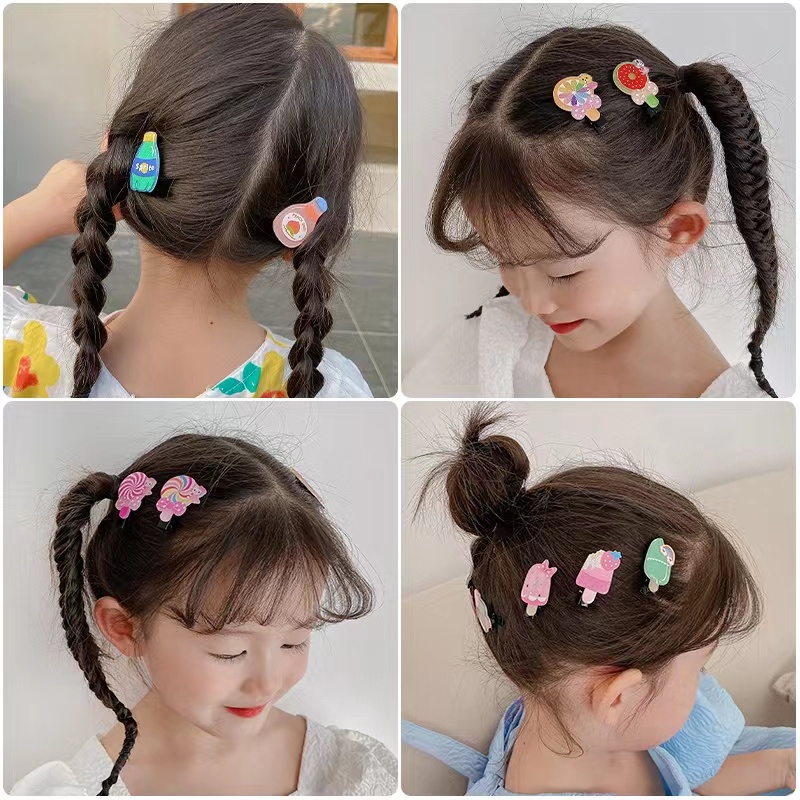 (Hello Girl) F152 Jepit Rambut Anak Lucu Jepit Rambut 10 In 1 Set motif lucu untuk anak perempuan Import