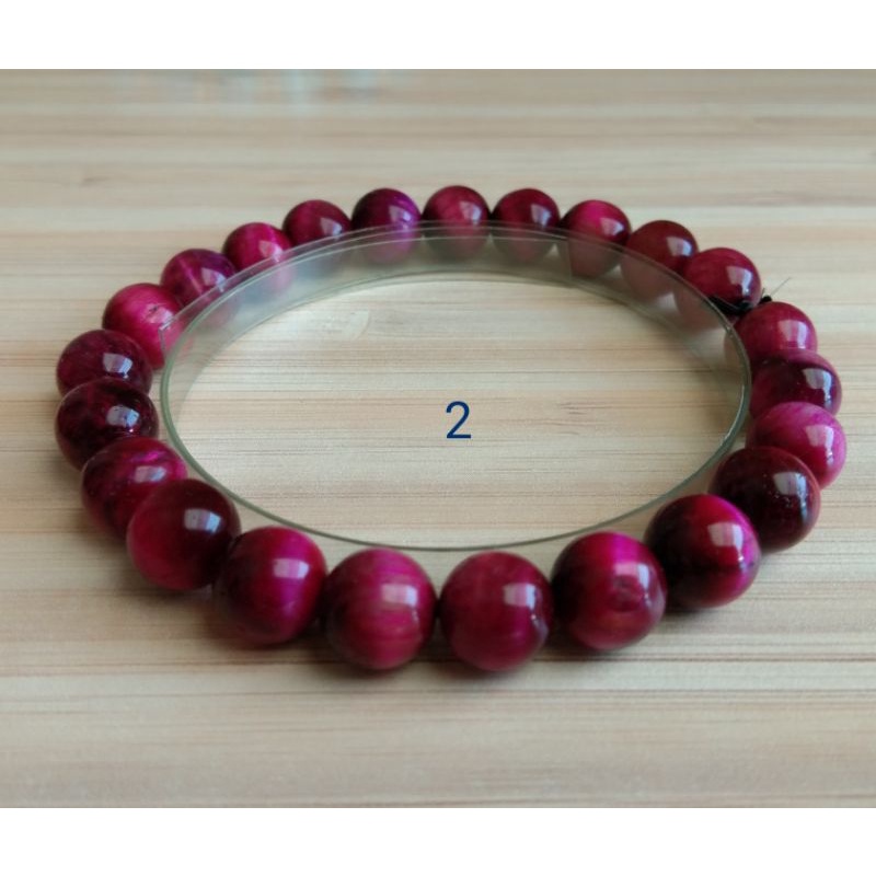 Gelang Batu Tiger Eye Warna Fanta/Pink