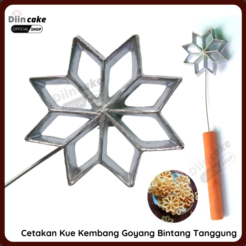 Cetakan Kue Kembang Goyang Bentuk Bintang Diameter 8 cm Alumunium Anti Lengket