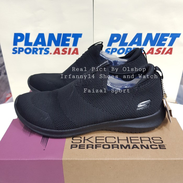 Wanita-On-Slip- Sepatu Skechers Wanita / Skechers Elite Flex / Skechers Wanita - Hitam Sol Hitam, 36