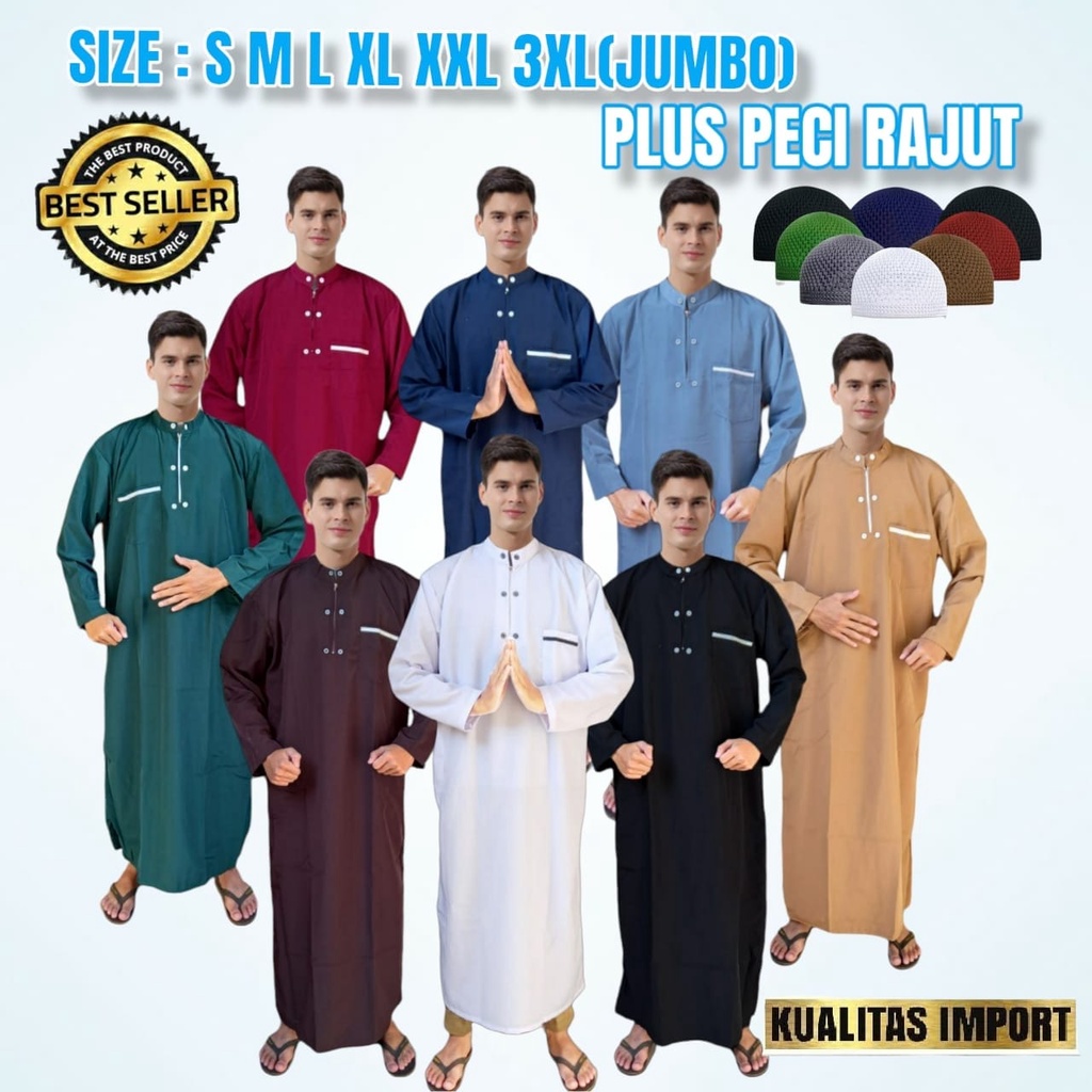 gamis laki laki ORIGINAL/jubah pria remaja dan dewasa/baju koko arabic BAHAN KAIN ADEM NYAMAN/gamis al harby original