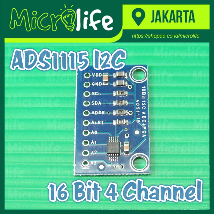 ADS1115 I2C 16 Bit Module ADC 4 Channel