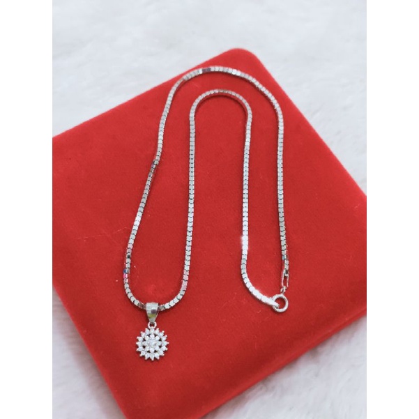 KALUNG MILANO KACA + LIONTIN PERAK 925 DEWASA DAN ANAK WARNA SILVER