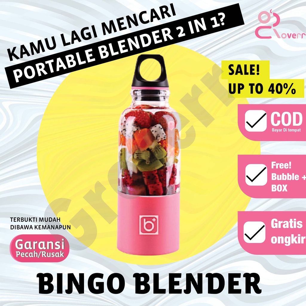 Blender Juicer Mini Capsule Vitamer Portable Alat Jus Buah Sayur Bingo 500mL Cup Electric Chargeable Original